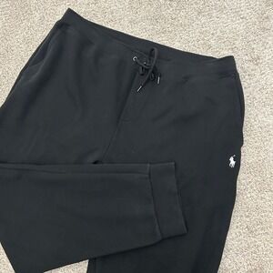 Polo Ralph Lauren Jogger Pants 3XLT Black Double-Knit Sweatpants 30" Inseam